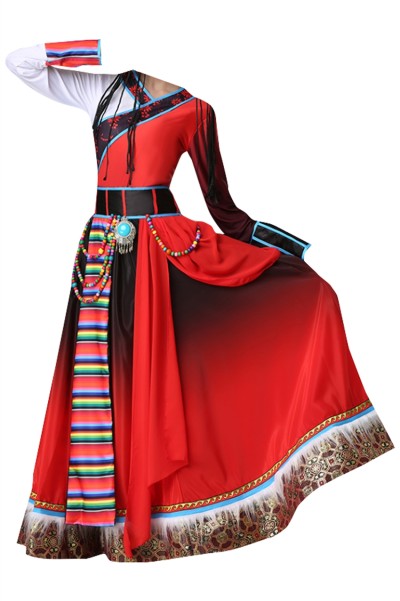 Design costumes for Tibetan dance performances, custom-made women's ethnic minority costumes, adult Dolma big swing skirts, Chinese style costumes SKDO011 detail view-4